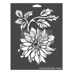 Prima Re-Design Decor Stencil 9"X12"-Dahlia Garden