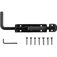 V1142 Spring Loaded Heavy-Duty Sliding Bolt Black
