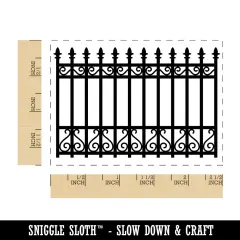Fancy Wrought Iron Gate Fence Rectangle Rubber Stamp for Stamping Crafting
