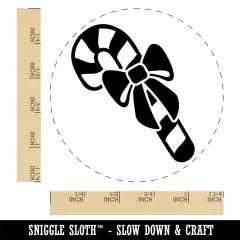 Candy Cane with Bow Christmas Rubber Stamp for Stamping Crafting Planners