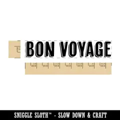 Bon Voyage Drop Shadow Rectangle Rubber Stamp for Stamping Crafting