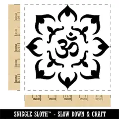 Om Aum Ohm Meditation Mandala Symbol Square Rubber Stamp for Stamping Crafting