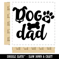 Dog Dad Paw Print Square Rubber Stamp for Stamping Crafting
