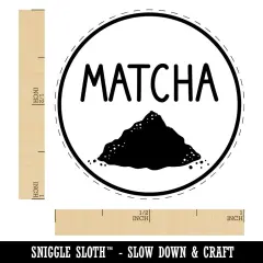 Matcha Text with Image Flavor Scent Green Tea Rubber Stamp for Stamping Crafting Planners