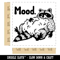 Fluffy Lazy Raccoon Mood Square Rubber Stamp for Stamping Crafting