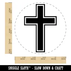 Cross with Outline Christian Rubber Stamp for Stamping Crafting Planners