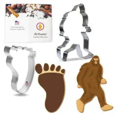 CookieCutter.com Bigfoot Cookie Cutter 2 Piece Set, Sasquatch, 4 - 4.6 in, Tin Plate Steel, USA