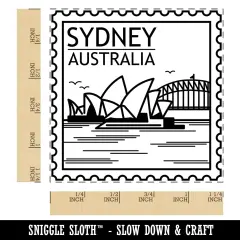 Sydney Opera House Australia Destination Travel Square Rubber Stamp for Stamping Crafting