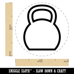 Kettlebell Weight Outline Rubber Stamp for Stamping Crafting Planners