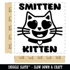 Smitten Kitten Love Anniversary Valentine's Day Square Rubber Stamp for Stamping Crafting