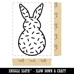 Bunny Pattern Sprinkles Easter Rabbit Rectangle Rubber Stamp for Stamping Crafting
