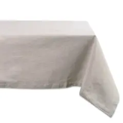 DII Natural Solid Chambray Tablecloth