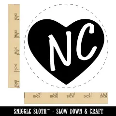 NC North Carolina State in Heart Rubber Stamp for Stamping Crafting Planners