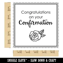Sweet Rose Congratulations on Your Confirmation Christian Catholic Square Rubber Stamp for Stamping Crafting