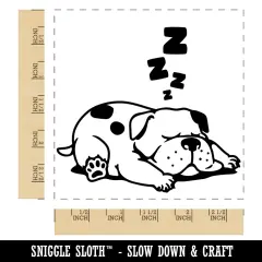 Chubby Spotted Dog Sleeping Square Rubber Stamp for Stamping Crafting