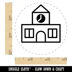 School Building Icon Rubber Stamp for Stamping Crafting Planners