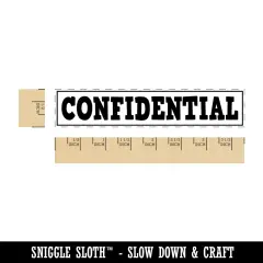 Confidential Fun Text Rectangle Rubber Stamp for Stamping Crafting