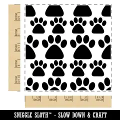 Paw Print Pattern Background Square Rubber Stamp for Stamping Crafting
