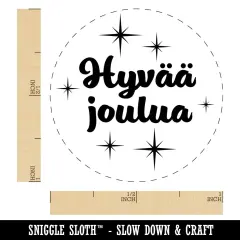 Hyvaa Joulua Merry Christmas Finnish Starburst Rubber Stamp for Stamping Crafting Planners