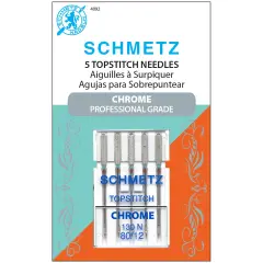 Schmetz Chrome Topstitch Machine Needles-Size 80/12 5/Pkg