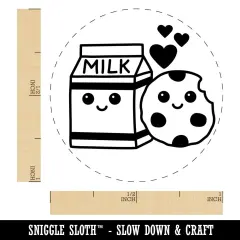 Cute Milk and Cookies Best Friends Love Rubber Stamp for Stamping Crafting Planners