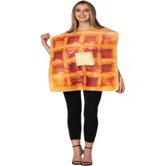 Adult Realistic Print Breakfast Waffle Costume