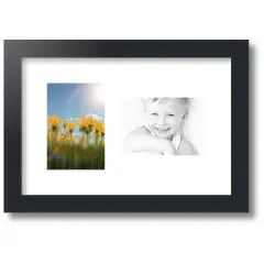 ArtToFrames Collage Photo Picture Frame with 2 - 4x6 inch Openings, Framed in Black with Over 62 Mat Color Options and Regular Glass (CSM-3926-102)