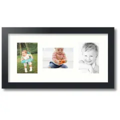 ArtToFrames Collage Photo Picture Frame with 3 - 4x6 inch Openings, Framed in Black with Over 62 Mat Color Options and Regular Glass (CSM-3926-113)