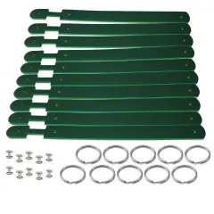 Blank Leather Keychains &ndash; DIY Engraving Kit, Pack of 10 (&frac34;" x 4.5") Kelly Green