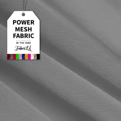 FabricLA Power Mesh Fabric Nylon Spandex - 60" Inches (150 cm) Wide - Use Mesh Fabric for Sewing, Sports Wear, Ballet, Workout Tights, Garments - Mesh Fabric by The Yard - Grey, 4 Continuous Yards