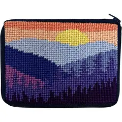 Stitch & Zip Coin Case Needlepoint Kit- Mountain Scene SZ242 Multicolor