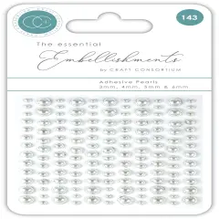 Craft Consortium Essential Adhesive Pearls 143/Pkg-Silver
