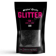 BLACK Premium Glitter Multi Purpose Dust Powder 100g / 3.5oz for use with Arts & Crafts Wine Glass Decoration Weddings Cards Flowers Cosmetic Face Body (PACKAGING MAY VARY)