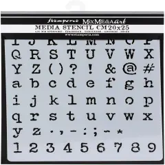 Stamperia Stencil 7.87"X9.84"-Alphabet & Numbers, Calligraphy