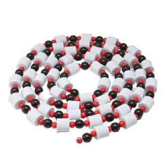 Ornativity Holiday Marshmallow Candy Garland - Rustic Christmas Wooden Farmhouse Country Wood Beaded Home and Holiday Garland Tree Decorations Boho Strand of Beads