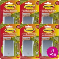 Multipack of 6 - Command Wire-Backed Sticky Nail-1 Hanger, 4 Large Strips & 2 Mini Strips