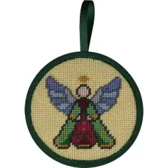 Alice Peterson Stitch-Ups Needlepoint Ornament Kit- Stained Glass Angel Multicolor