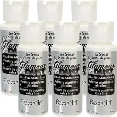 Multipack of 6 - DecoArt Glamour Dust Glitter Paint 2oz-Ice Crystal