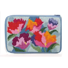 Cosmetic Purse - Watercolor Poppy - Needlepoint Kit Multicolor