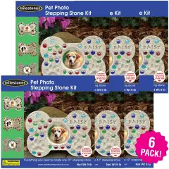 Multipack of 6 - Mosaic Stepping Stone Kit-Pet Photo