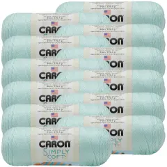 Multipack of 12 - Caron Simply Soft Solids Yarn-Soft Green