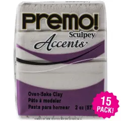 Multipack of 15 - Premo Sculpey Accents Polymer Clay 2oz-Pearl