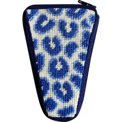 Stitch & Zip Scissor Case Needlepoint Kit - SZ935 Navy Leopard Multicolor