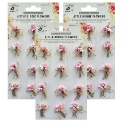Pack of 3 - Little Birdie Paper Bouquet 12/Pkg-Pearl Pink