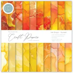 Craft Consortium Double-Sided Paper Pad 6"X6" 40/Pkg-Ink Drops - Sunset, 20 Designs