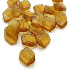 20 17mm Orange Glass Hexagon Beads