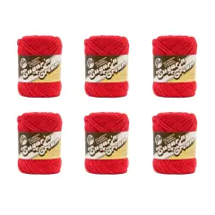 Lily Sugar'N Cream Red Yarn - 6 Pack of 71g/2.5oz - Cotton - 4 Medium (Worsted) - 120 Yards - Knitting/Crochet