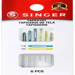 SINGER Tapestry Color Eye Needles 6/Pkg-Sizes 18 And 22