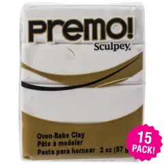 Multipack of 15 - Premo Sculpey Polymer Clay 2oz-White