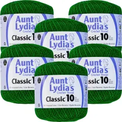 Multipack of 6 - Aunt Lydia's Classic Crochet Thread Size 10-Myrtle Green